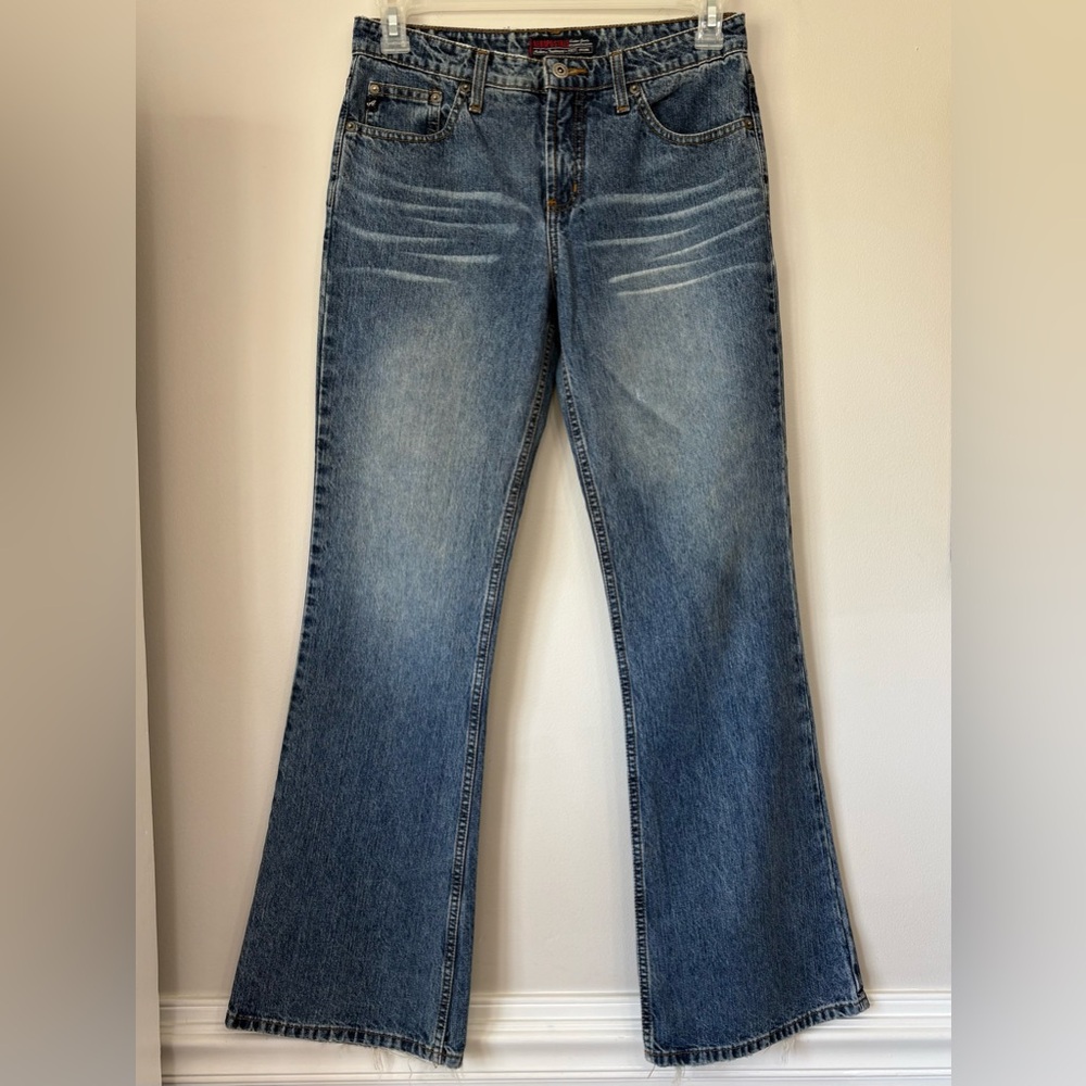 Vintage Y2K Aeropostale Flare Jeans Size 5/6 R Medium Wash 32” Inseam